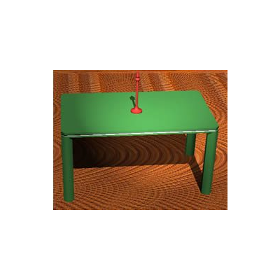 Green Table with Candlestick