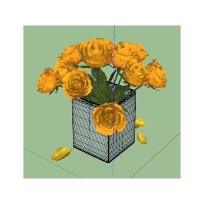 Florero rosas 3d