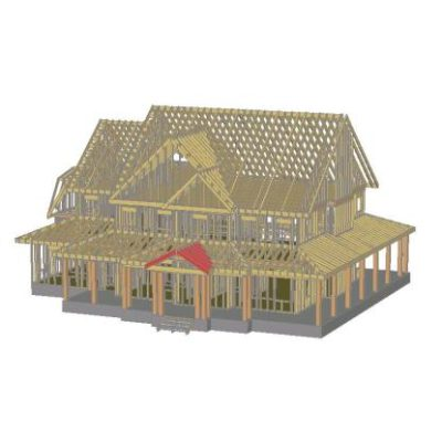 Estructura de cabana de madera
