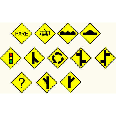 Placas de advertencia de tránsito