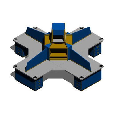 Estacion de trabajo cuadruple 3d