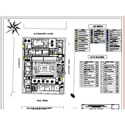 Plano de evacuacion de una escuela - autocad