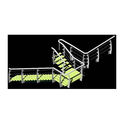 Escalera acero en 3d