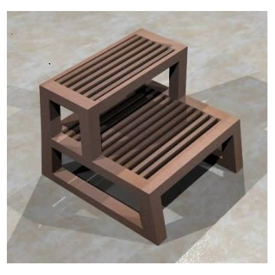 Taburete con escalon 41x43x35 cm