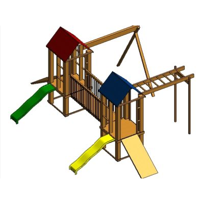 Juego infantil tipo jungla de madera