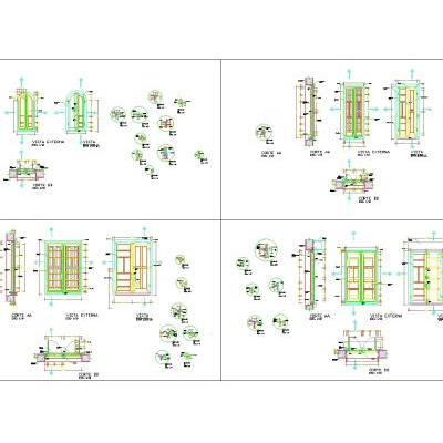 Aberturas de madera - autocad