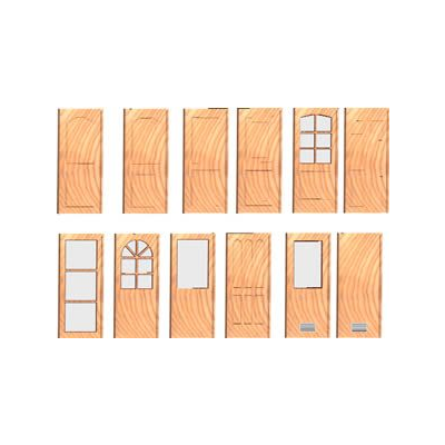 Plantilla de puertas de madera en 3d