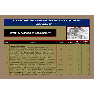 Catalogo puente colgante en abanico doble xls
