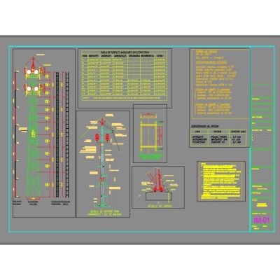 High tension towers of 30 m and 60 m high - autocad