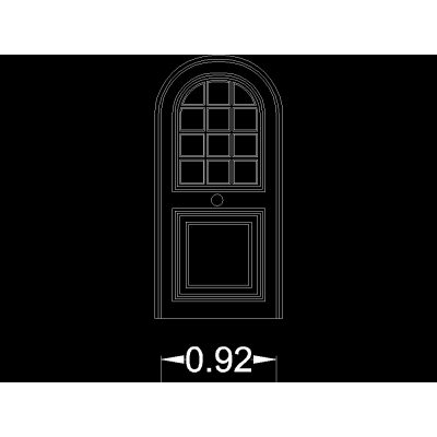 Puerta Arqueada con Vidrio Superior