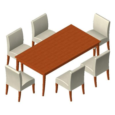 Wooden table with 6 chairs