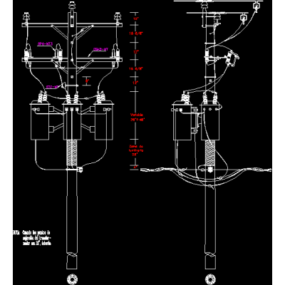 Three-phase transformer in mt