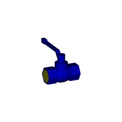Válvula de Bola con Palanca en 3D