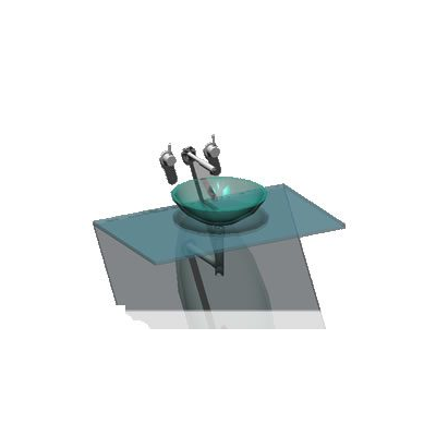 Tablero de bano con ovalin y griferia