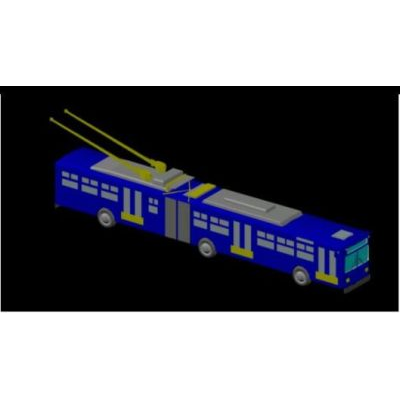 Trolebús articulado Mercedes Benz 3D