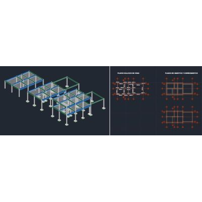 Cimientos y sobrecimientos de una casa 3d