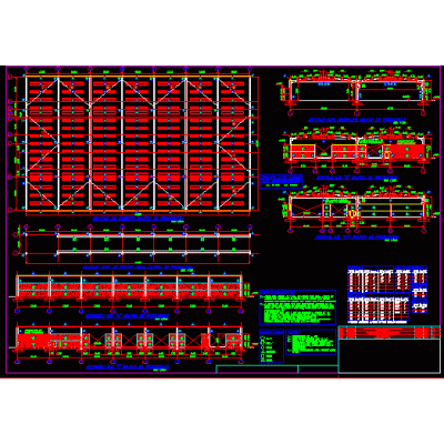 Plano ingenieria galpon -  hormigon dwg