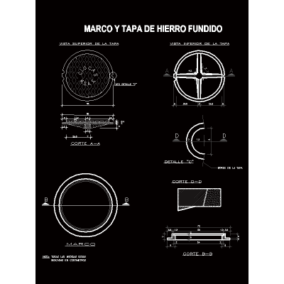 Marco y tapa boca de visita - cloacas