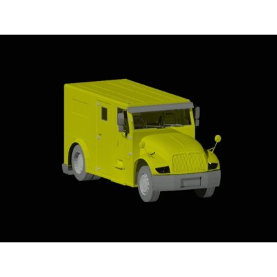 Armored truck transporting valuables
