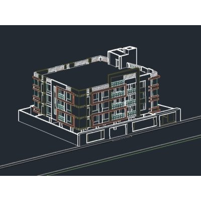 Modelo exterior de edificio de apartamentos