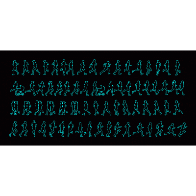 People silhouettes correr
