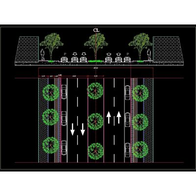 Secciones de calles y planos de corte de calles autocad