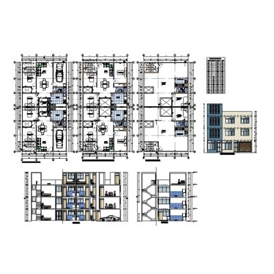 Plano DWG: Edificio Multifamiliar 4 Niveles