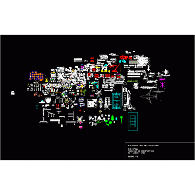 Ambientación 2D Mixta: Muebles, Vehículos y Árboles