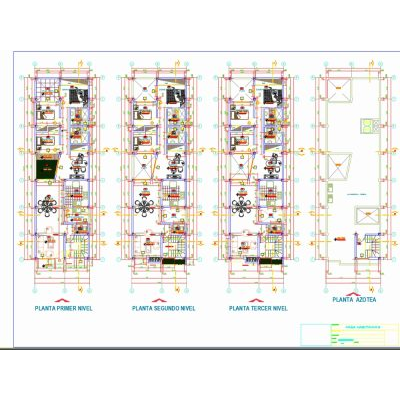 Vivienda multifamiliar de tres niveles