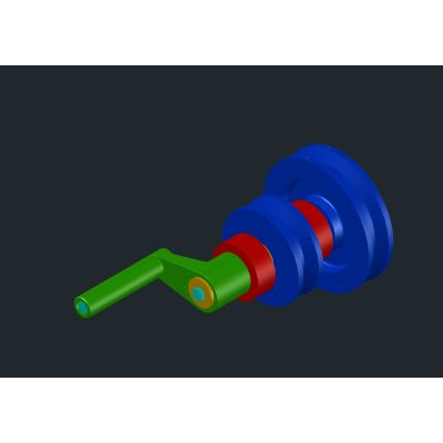 Eje con poleas 3d