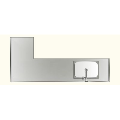 Mesada con pileta inoxidable
