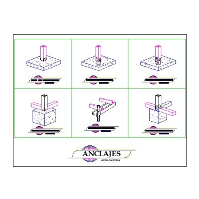 Detalle de anclajes de columnas de maderas