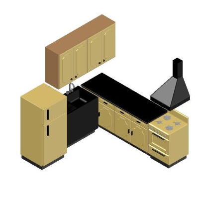 Muebles de cocina en 3d