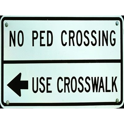 Cartel de No Cruce Peatonal