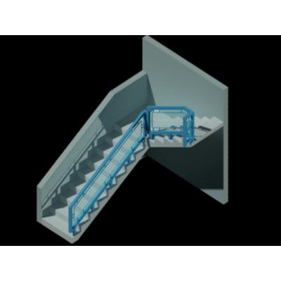 Escalera y barandal 3d