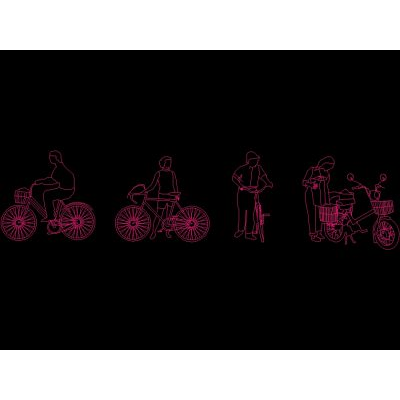 Persona in bicicletta - elevazione