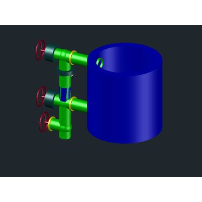 Tanque con medidor de nivel 3d