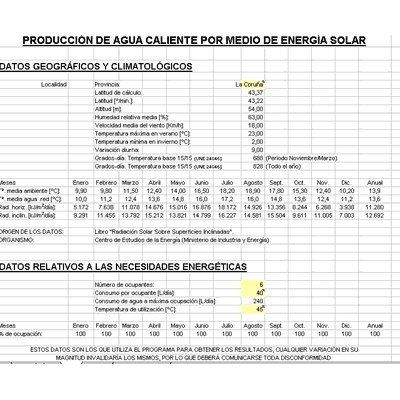 Calculo dimensionamiento de colectores solares
