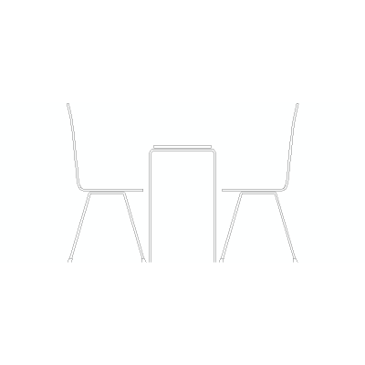 Mesa Con Dos Sillas En Alzado