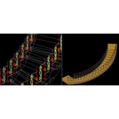 Escalera espiral 3d