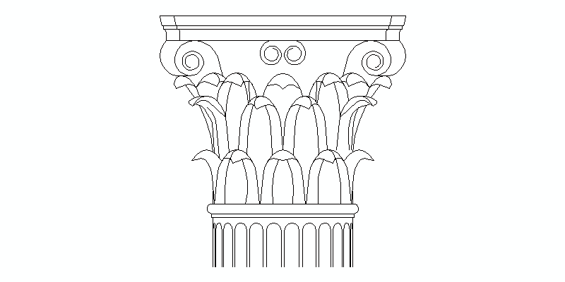Corinthian Style Column Capital AutoCAD Block