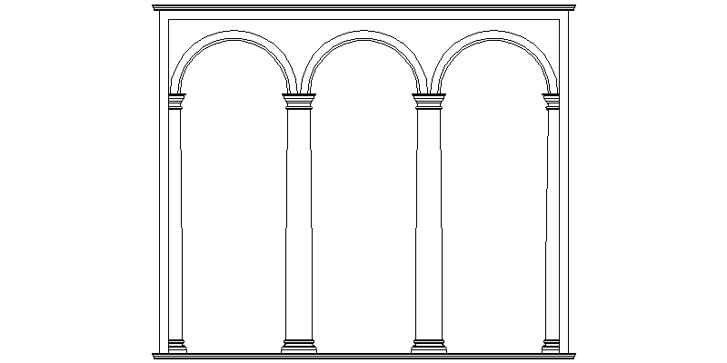 Set di tre portici di architettura classica
