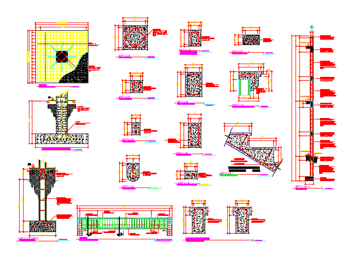 Dettagli strutturali di fondazioni e colonne