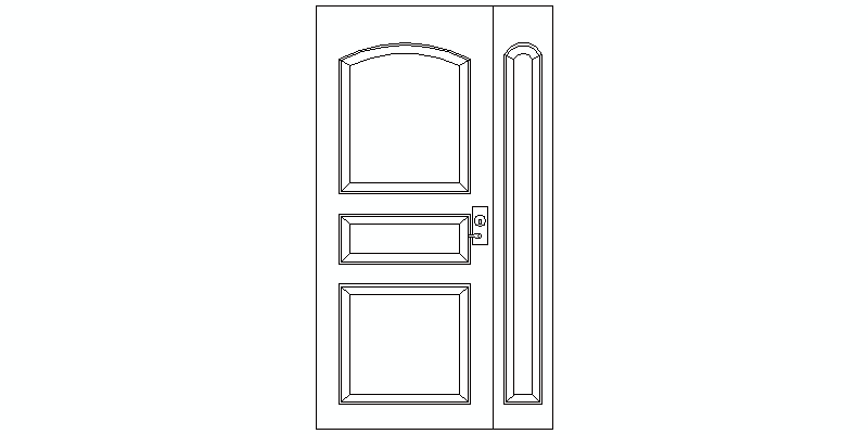 Zweiflügelige Tür mit fester rechter Seitenaufständerung