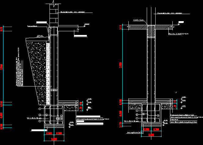 Details of Foundations for a Building with a Basement