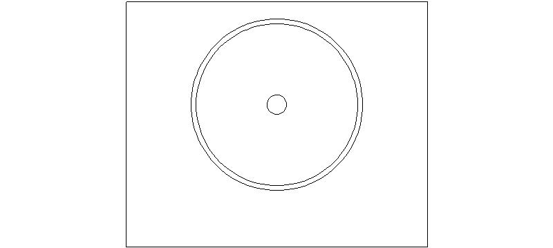 Bacino da appoggio 0,61 × 0,50 m con bacino circolare di diametro 0,35 m
