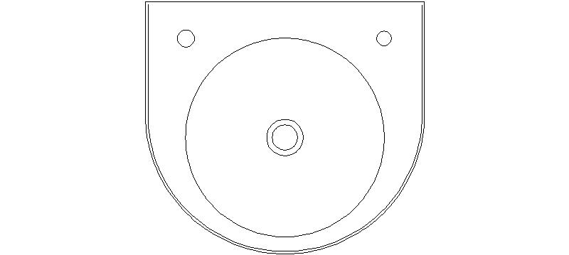 Washbasin Seen in Plan, Dimensions 0,575×0,52M