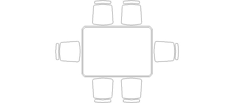 Table Rectangulaire Avec 6 Chaises-Mod 5
