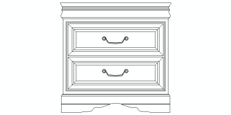 Classic Style Nightstand in Front Elevation