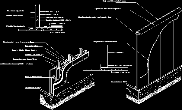 Components of an exterior steel framing wall